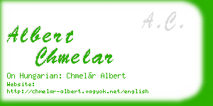 albert chmelar business card